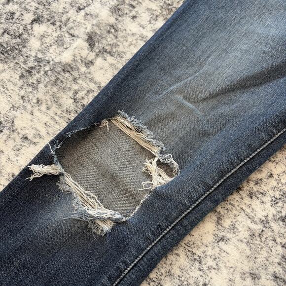 Levis 721 High Rise Skinny Jeans Womens 28 Blue Distressed Ankle Denim Stretch - Picture 4 of 12